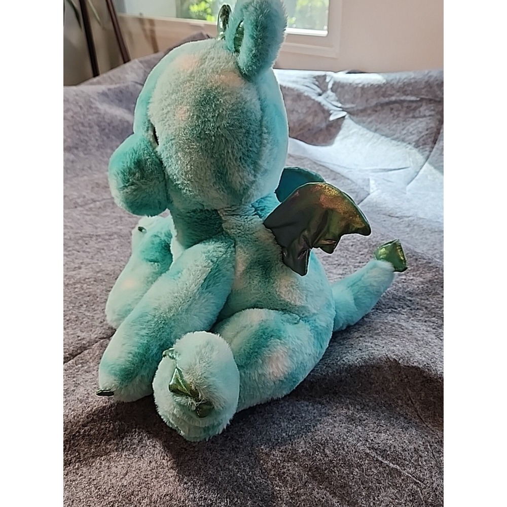 FAO SCHWARZ Dragon Lights Up & Growls Plush Toy Stuffed Animal Glows Blue 13" - Picture 3 of 8
